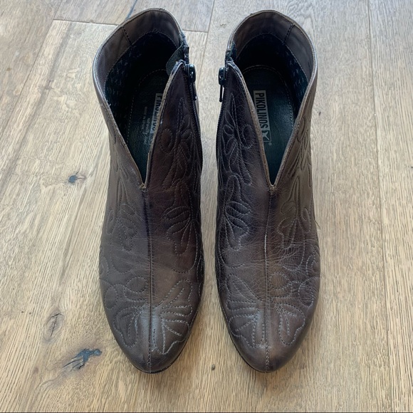 PIKOLINOS Leather Ankle Boot Wedge 39 - Picture 5 of 10